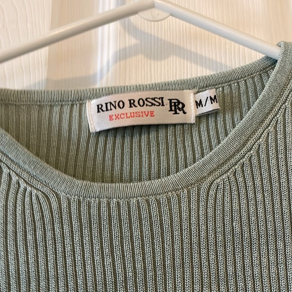 Rino Rossi VINTAGE ribbed sage green sweater tee - Picture 2 of 4